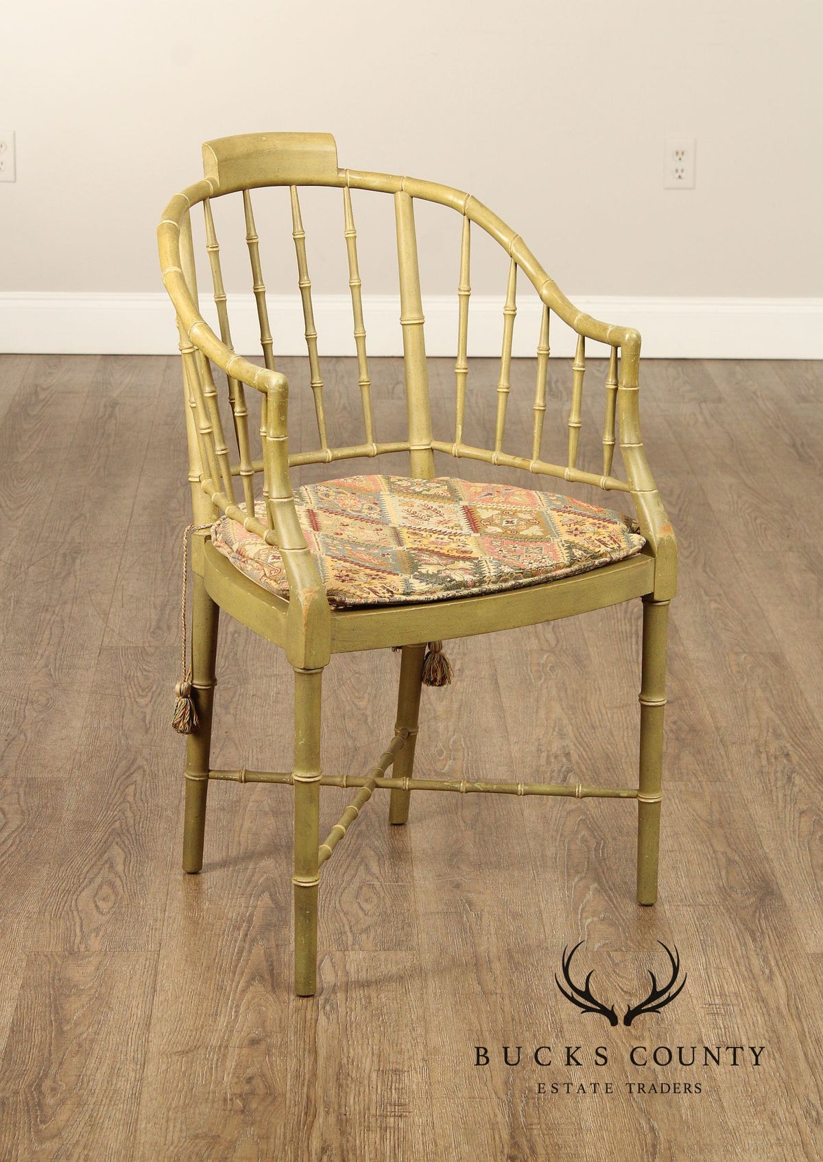 Baker Furniture Vintage Faux Bamboo Armchair