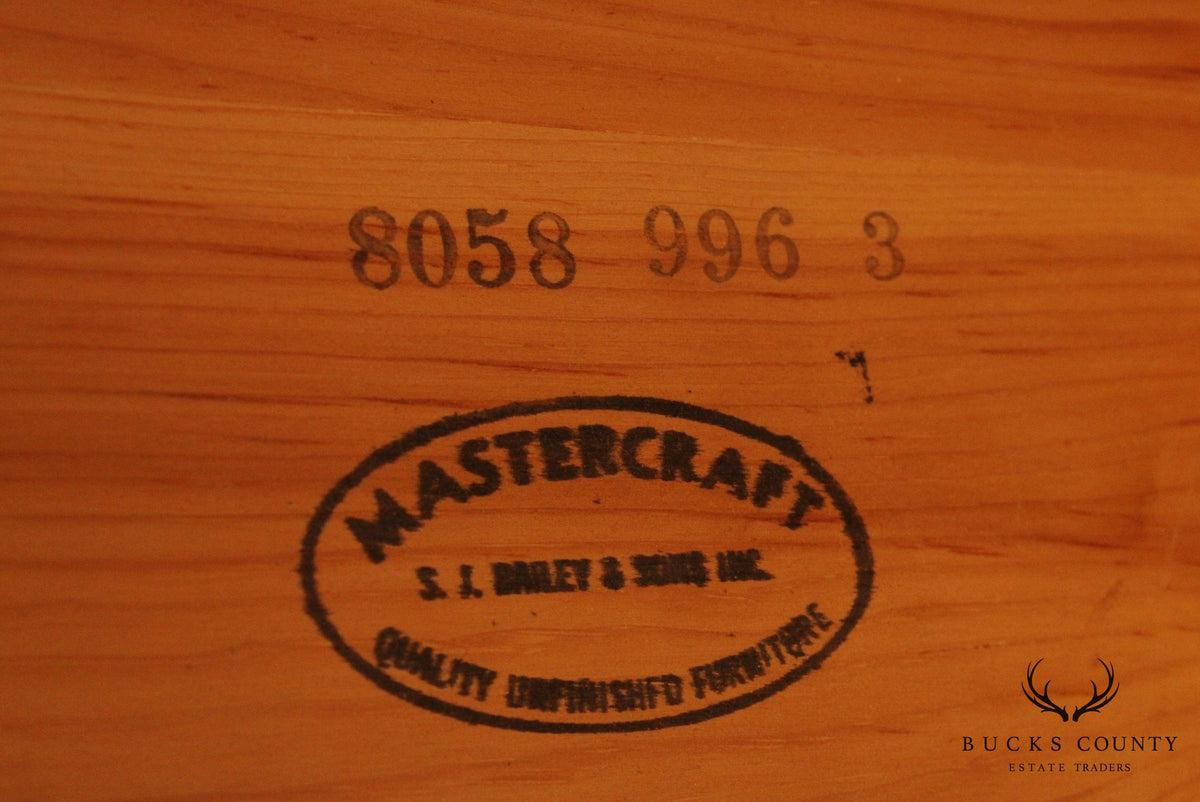 Mastercraft Floral Hand Painted Square Pine Side Table
