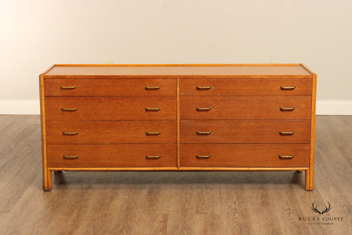 McGuire Mid Century Modern Oak Eight-Drawer Dresser