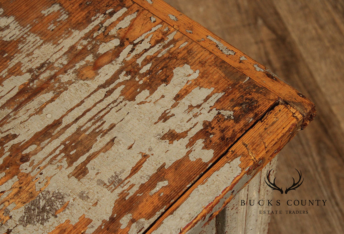 Antique Swedish Painted Pine Blanket Chest