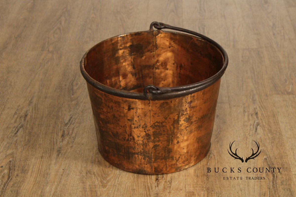 Antique Primitive Dovetailed Copper Kettle