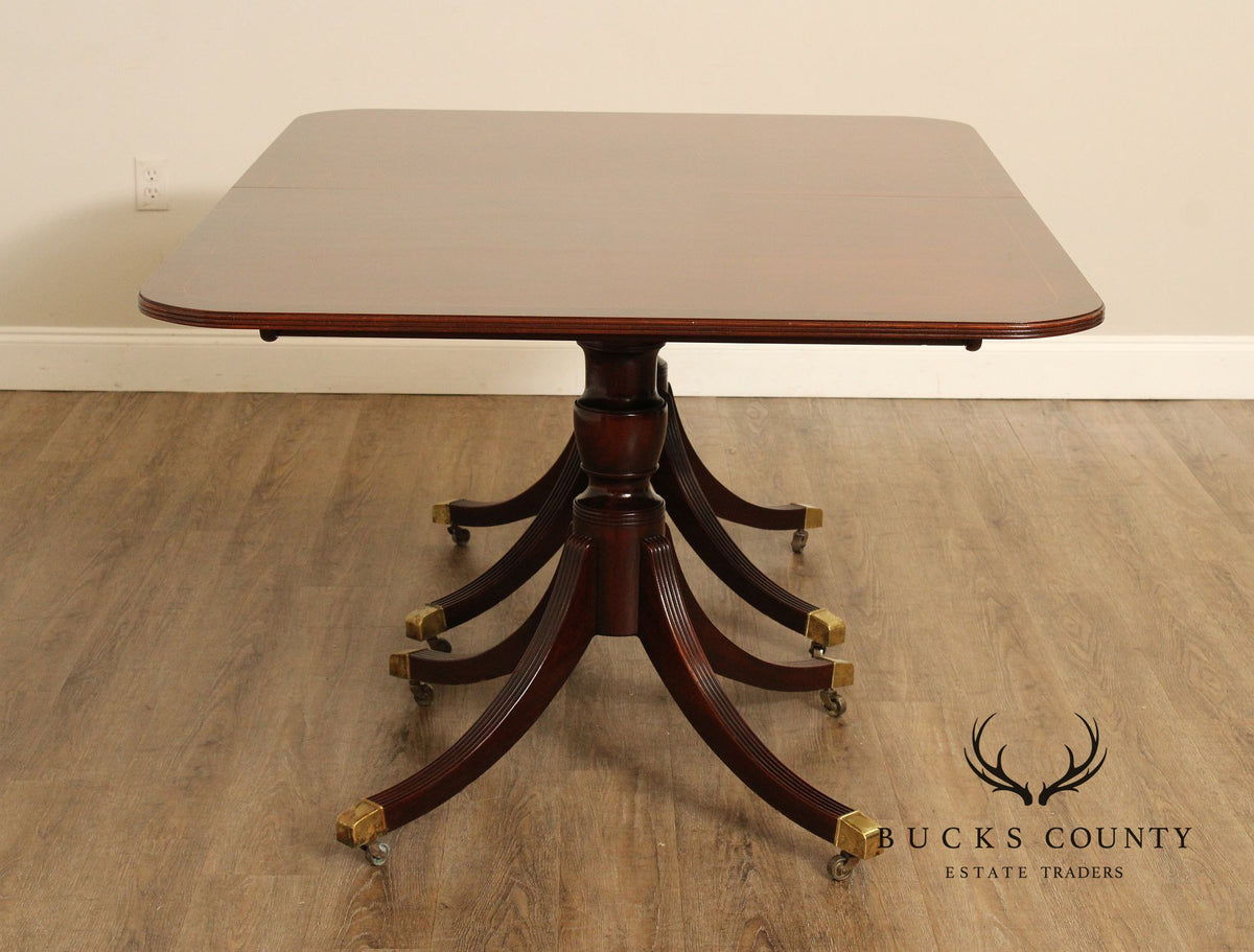 Baker Furniture Historic Charleston Collection Mahogany Pedestal Dining Table With Two Leaves