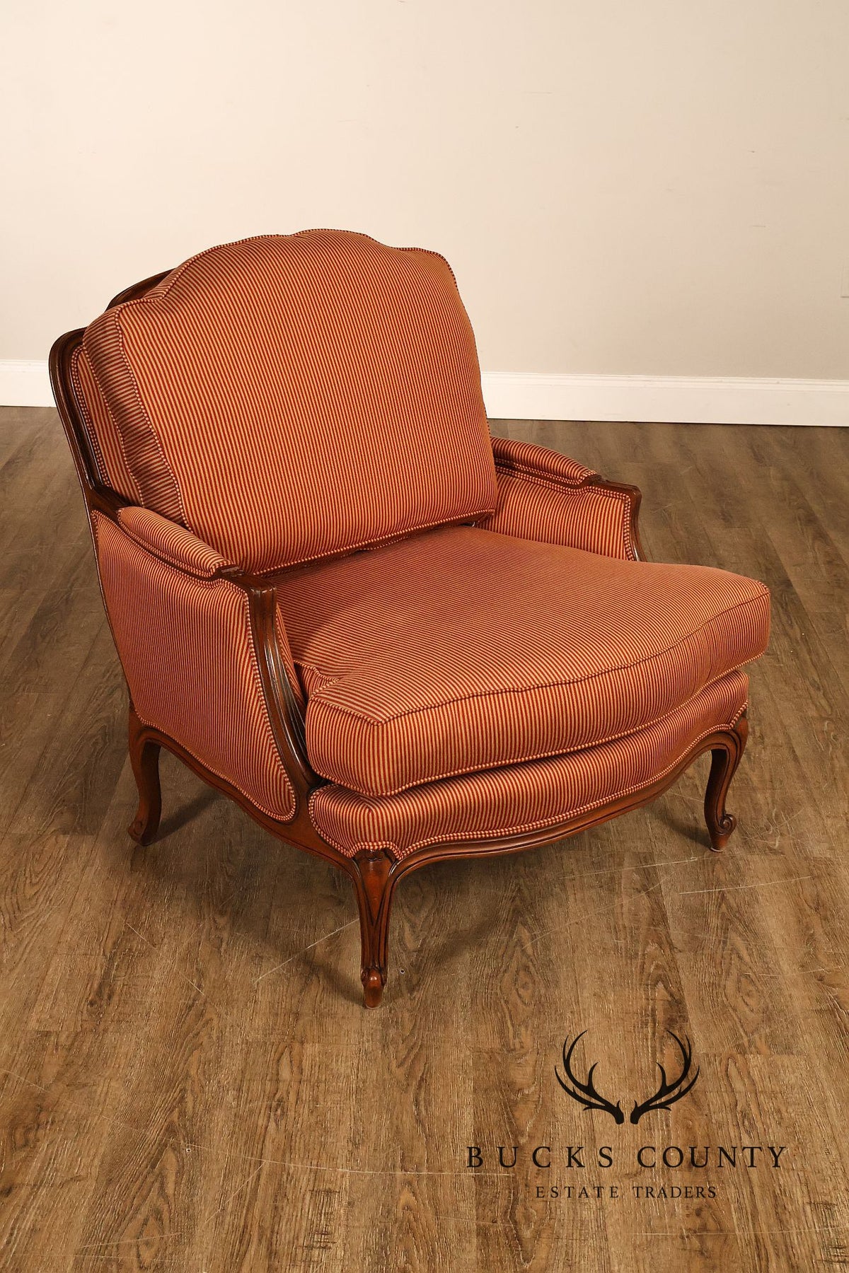Ethan Allen French Louis XV Style Armchair and Ottoman
