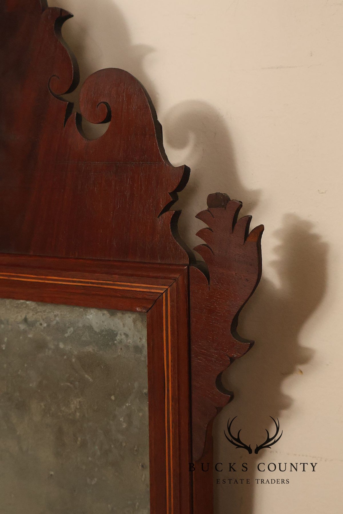 Antique Chippendale Style Mahogany Wall Mirror