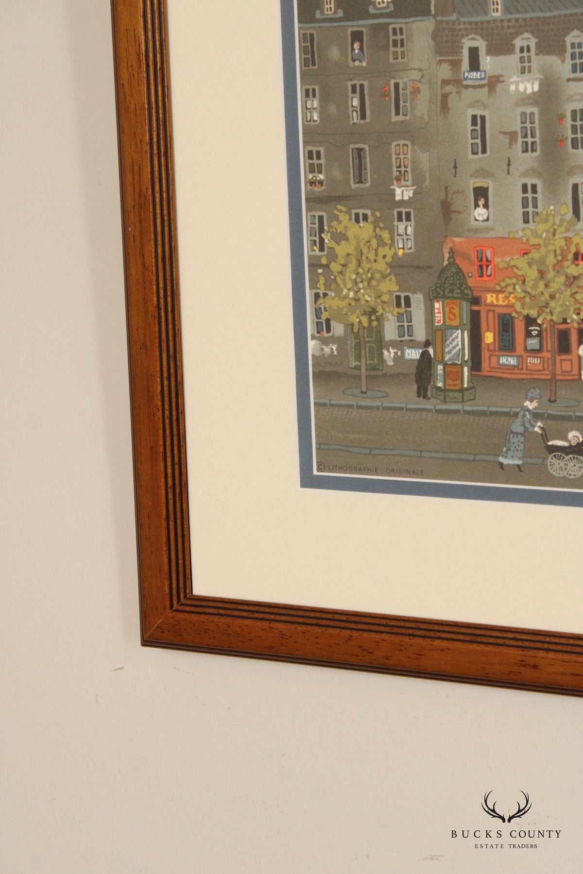 Michel Delacroix 'L'Homme Sandwich' Framed Colored Lithograph