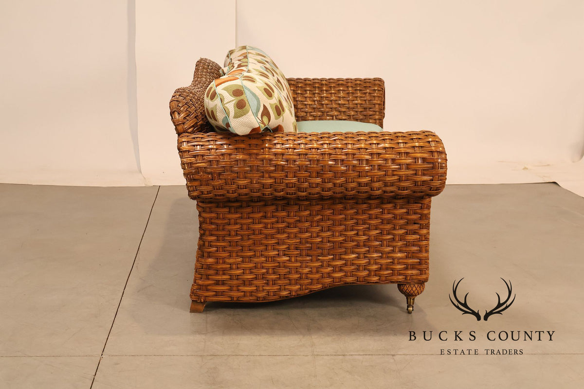Lane Venture Excursions Pair Of Wicker Sofas With Cushions