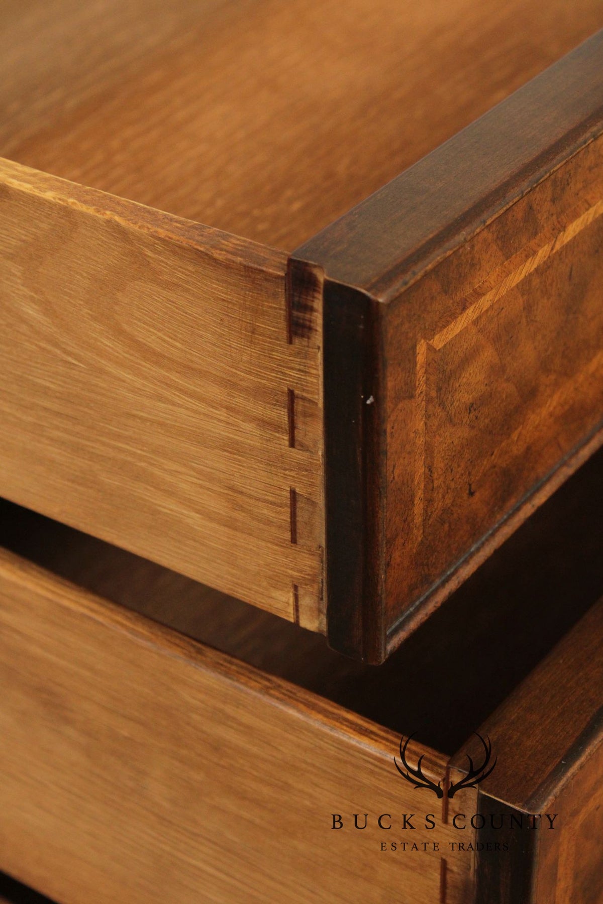 Baker Stately Homes Georgian Style Walnut Chest Of Drawers