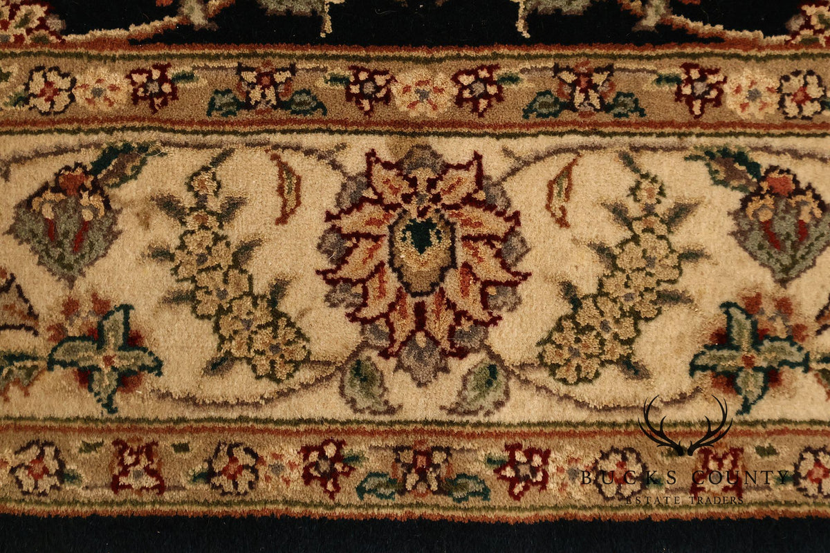 Chinese Tabriz Fish Pattern Hand Woven Wool & Silk Area Rug 4' x 6'