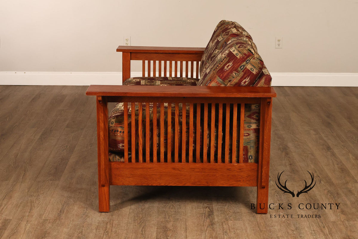 Bassett Furniture Mission Style Oak Spindle Settee