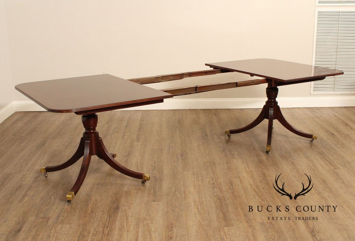 Baker Furniture Historic Charleston Collection Mahogany Pedestal Dining Table With Two Leaves
