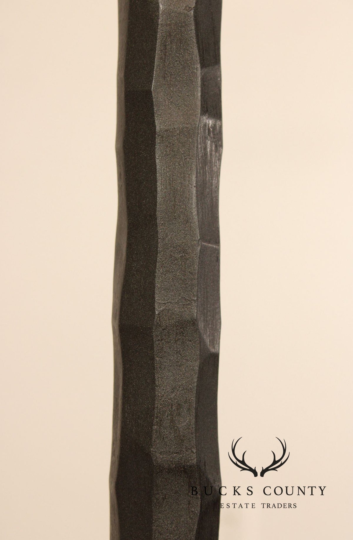 Gothic Revival Style Pair of Forged Iron Torchiere Floor Lamps