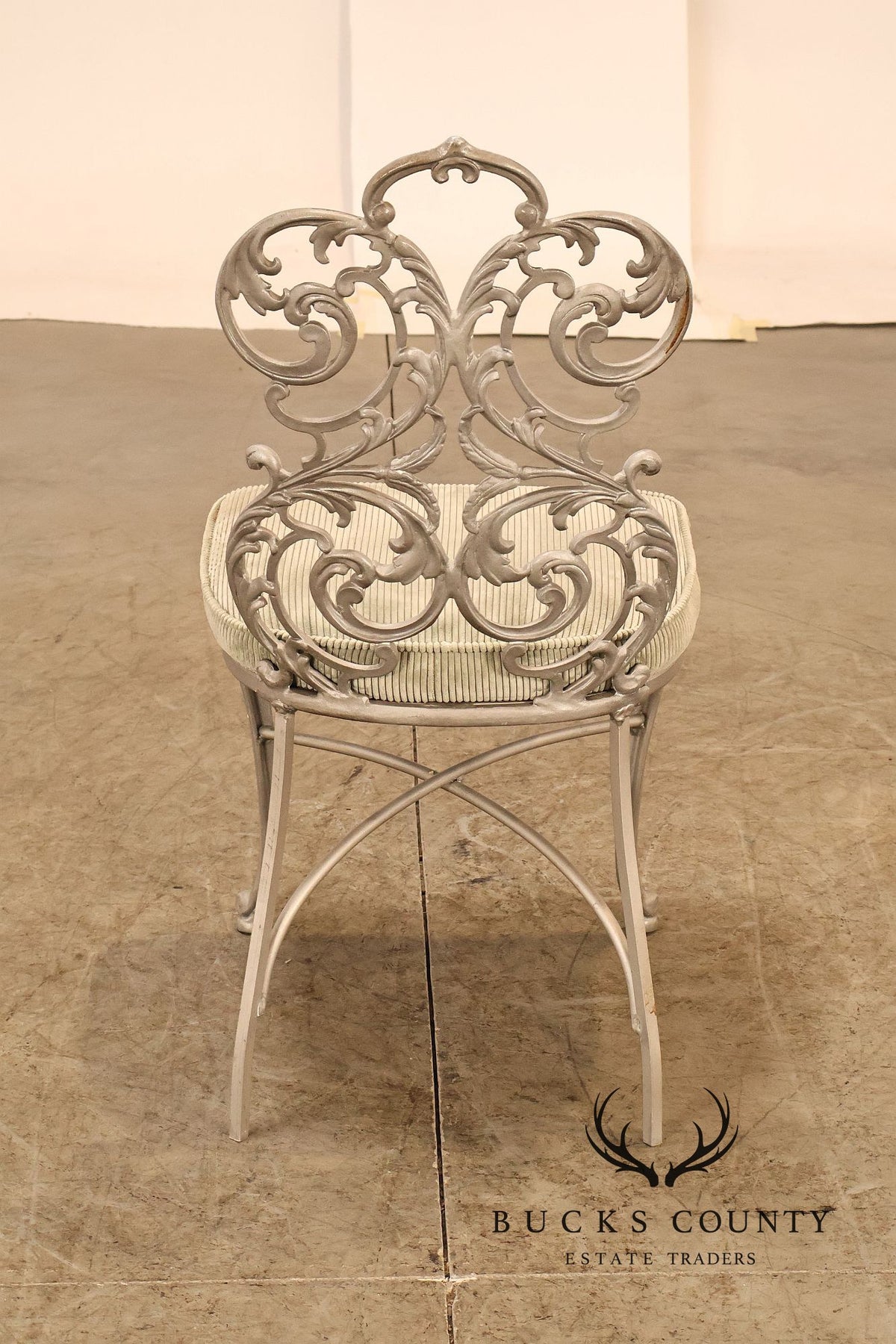 Hollywood Regency Seven-Piece Scrollwork Patio Dining Set