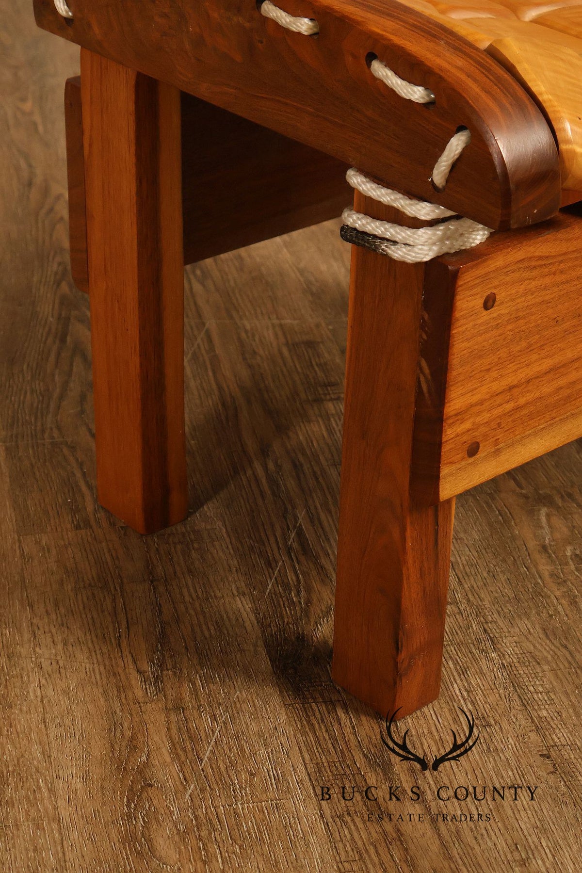 Gerry Grant Studio Crafted Walnut and Maple Rocker and Ottoman