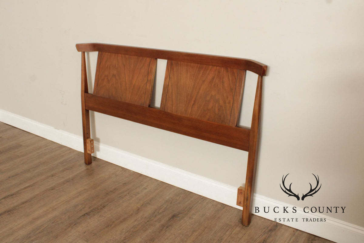 Mid Century Modern Walnut Full Size Headboard