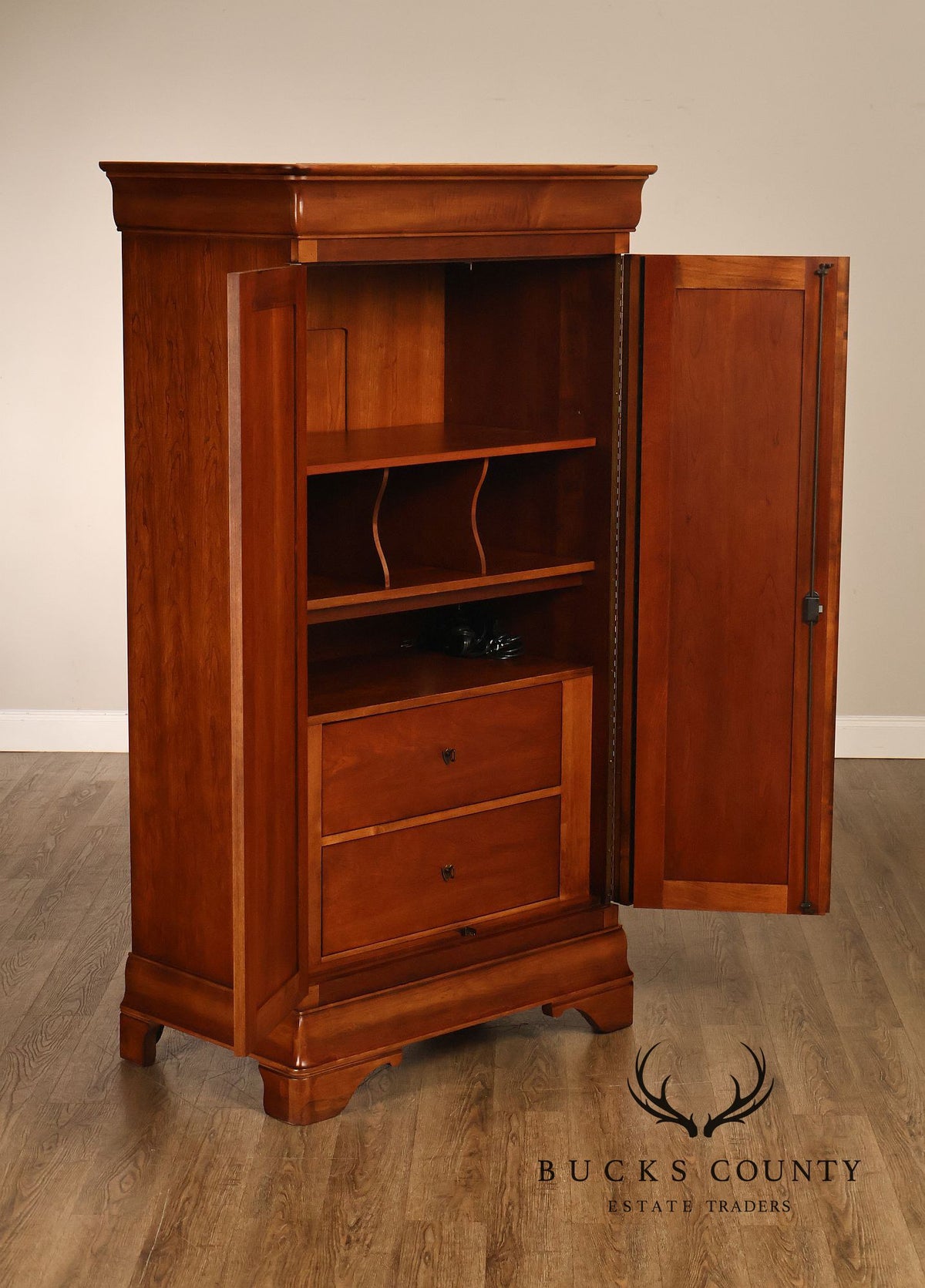 National Mt. Airy Cherry Two-Door Entertainment Armoire