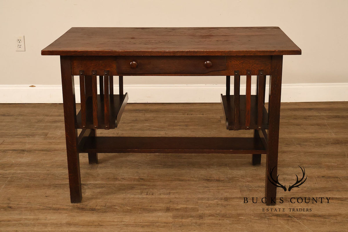 Antique Arts And Crafts Mission Oak Desk
