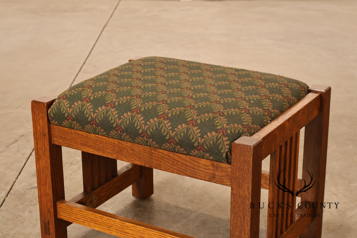 Stickley Mission Collection Oak Spindle Side Footstool Ottoman