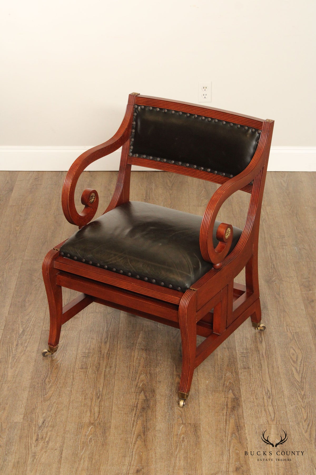 Councill Craftsmen Anglo Indian Style Metamorphic Library Ladder Armchair
