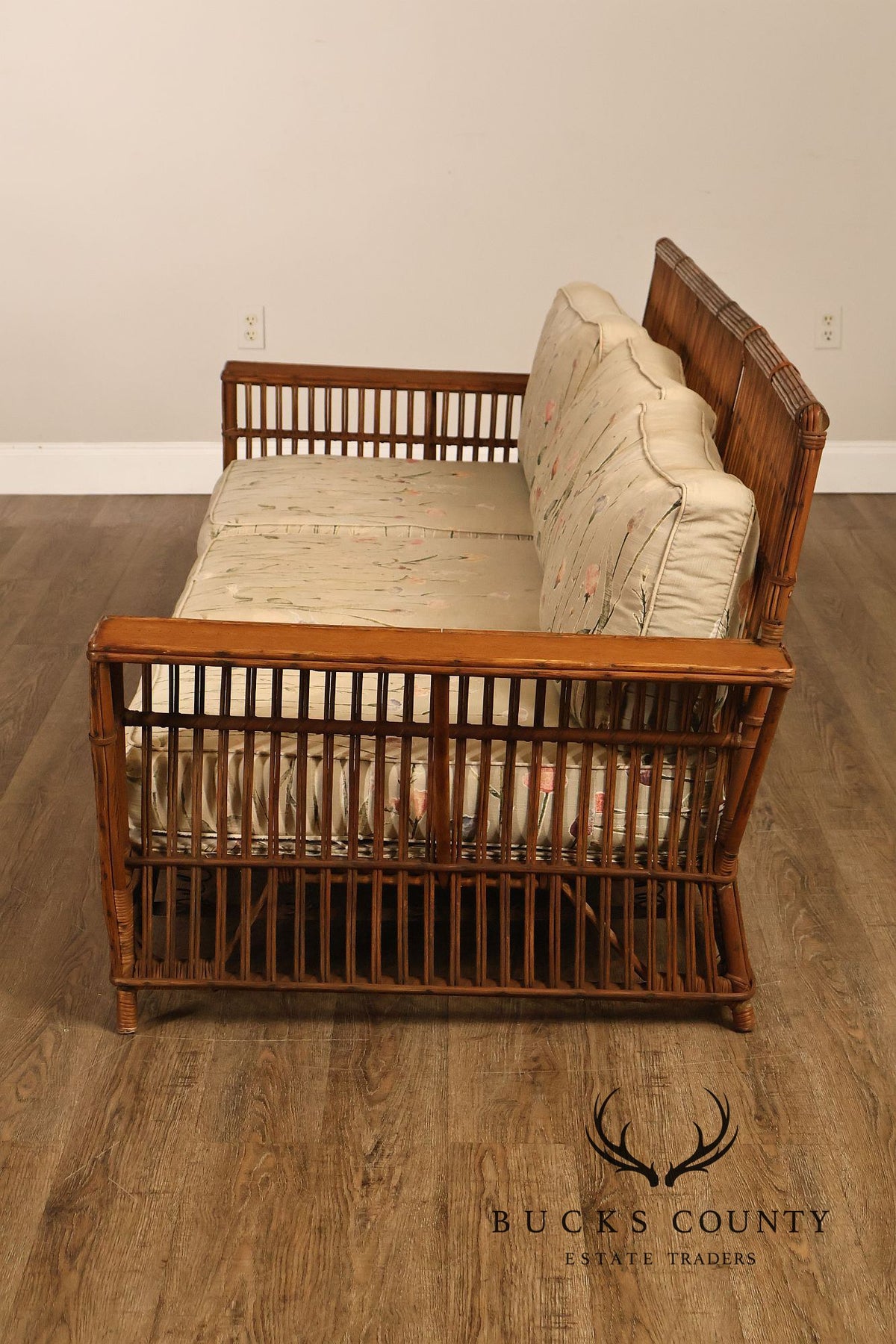 Antique Split Reed Rattan Sofa