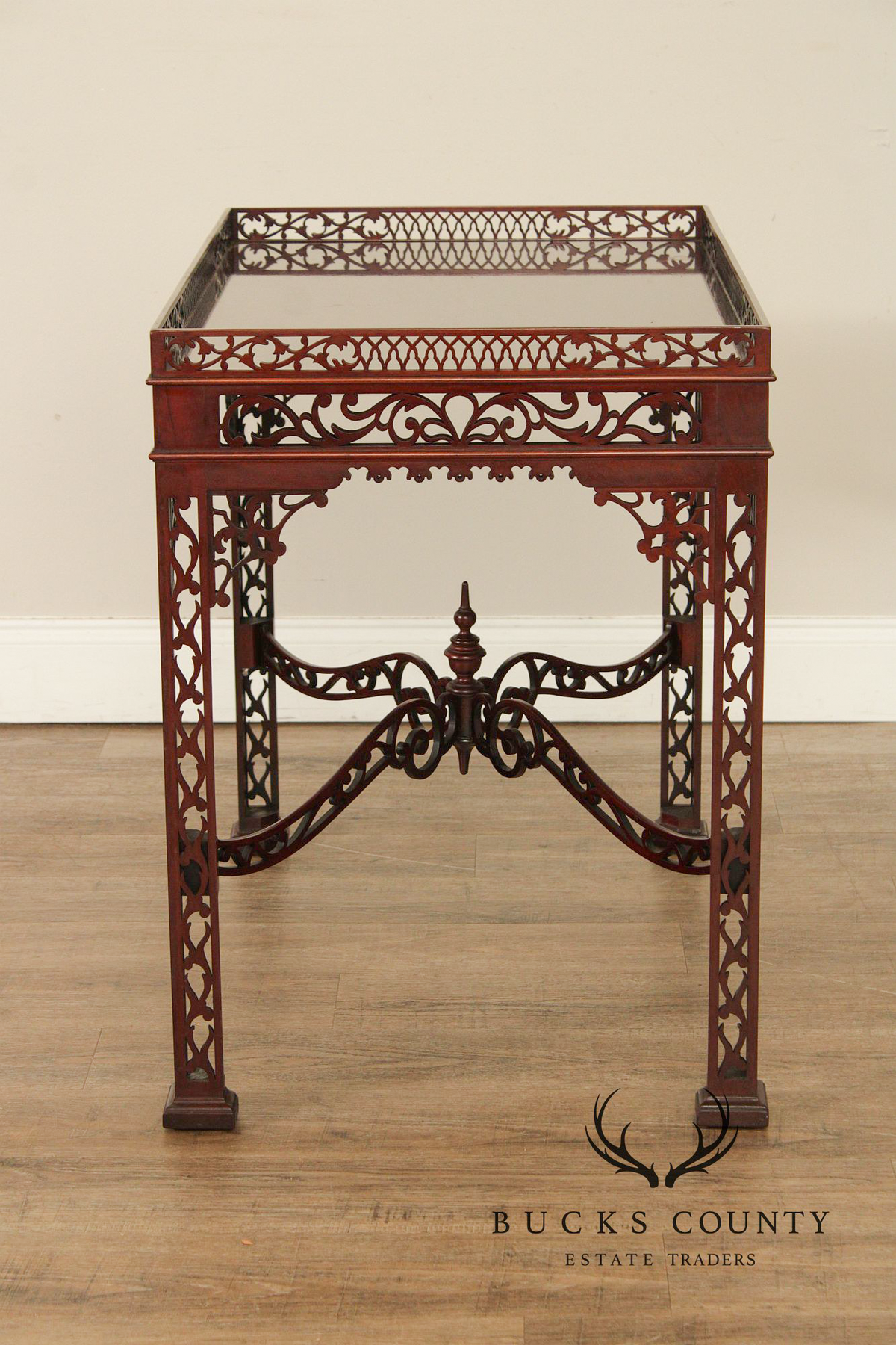 Chinese Chippendale Style Mahogany Tea Table