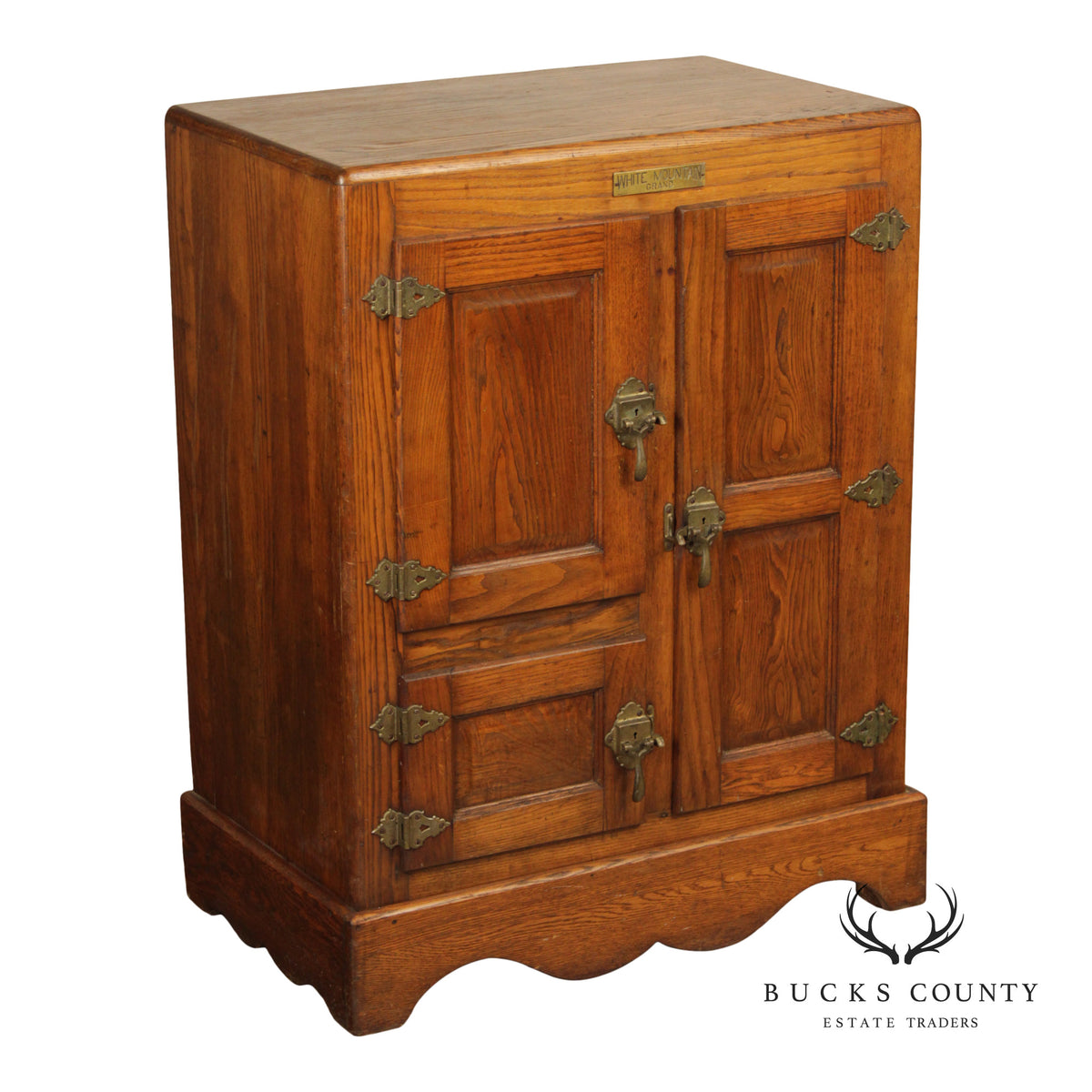 White Mountain Antique Oak Ice Box Refrigerator Cabinet