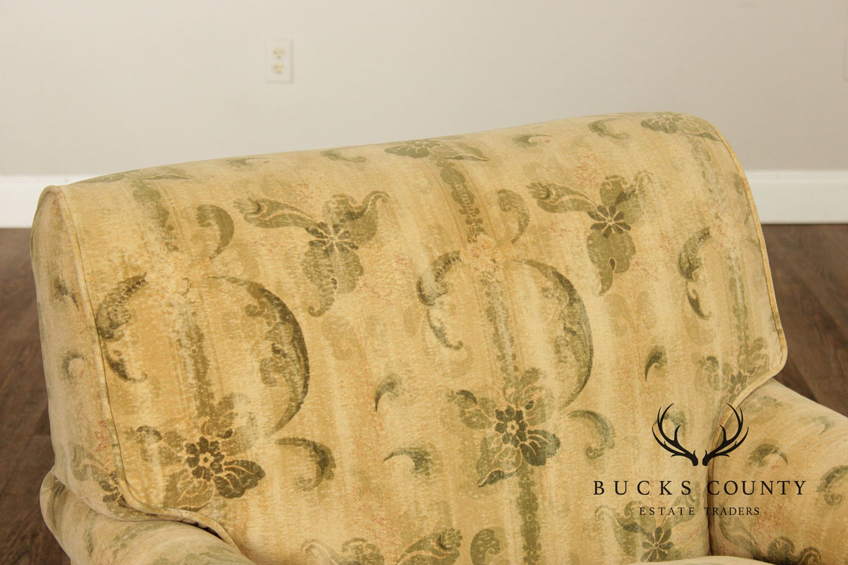 Custom Upholstered Lounge Chair and Ottoman