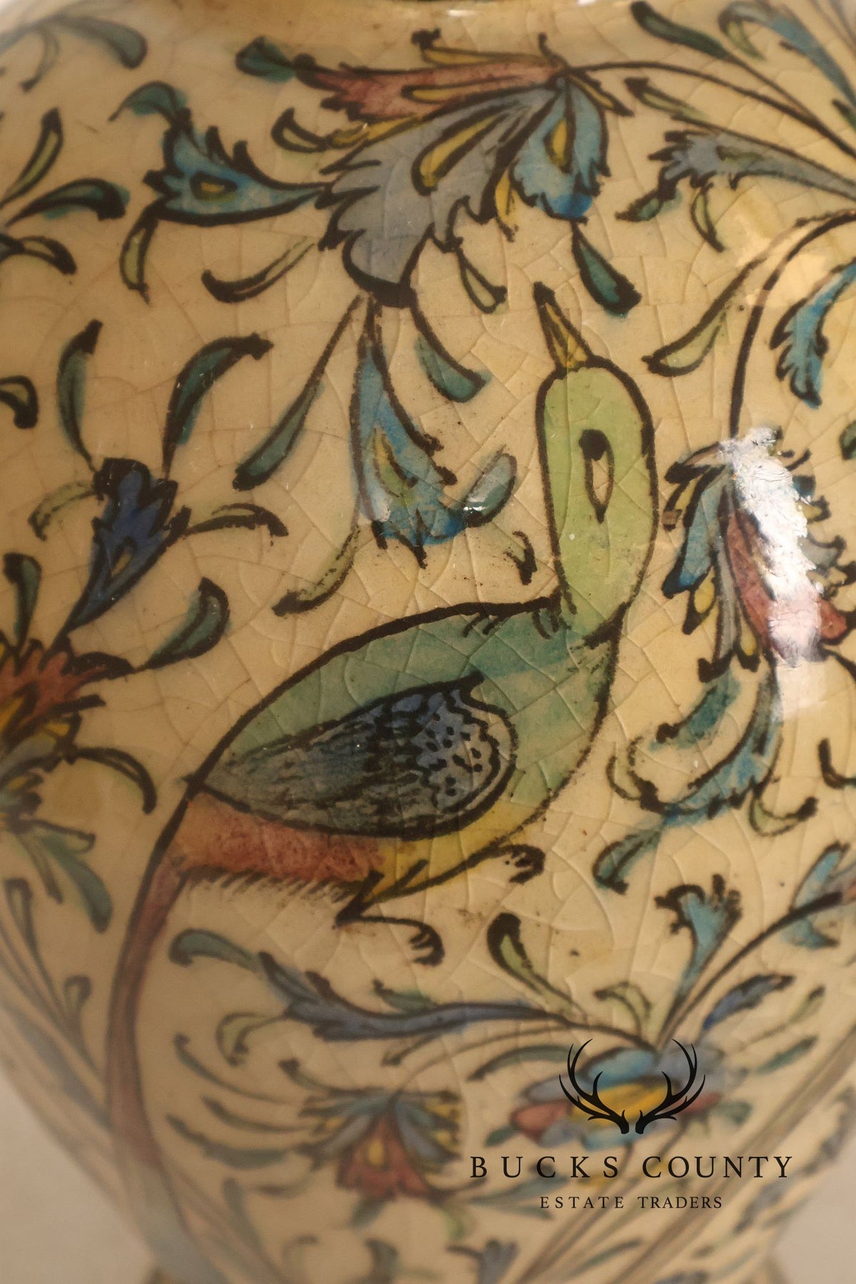 Qajar-period Persian vase was converted into a table lamp