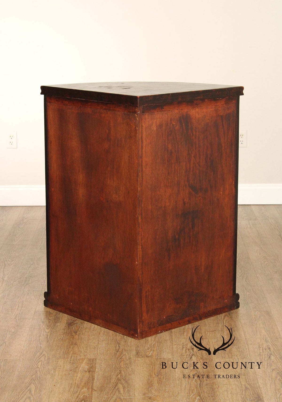 House of Mercier Art Deco Style Leather Wrapper Low Corner Cabinet