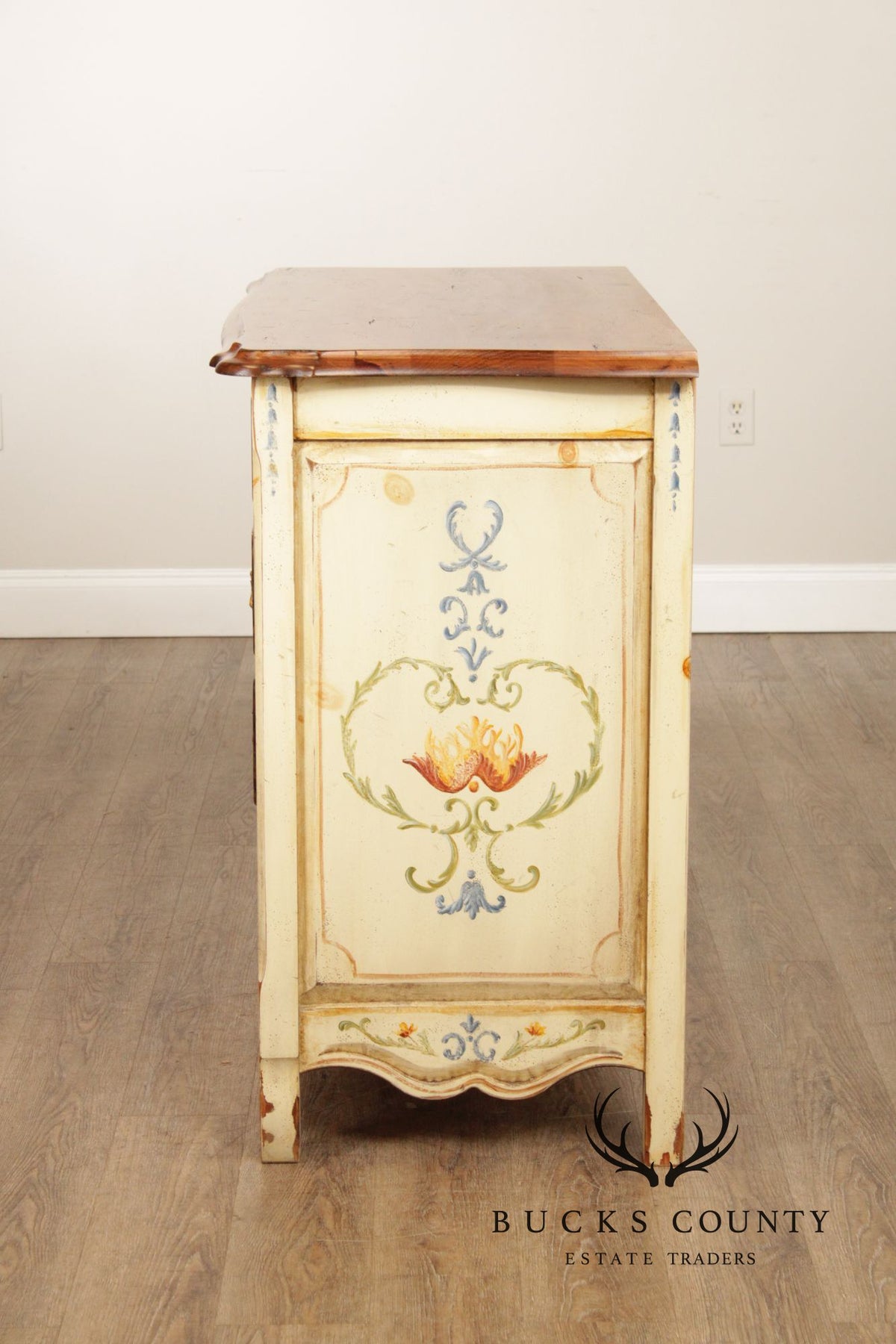 Habersham Claude Monet Collection Hand Painted French Provincial Chest Of Drawers
