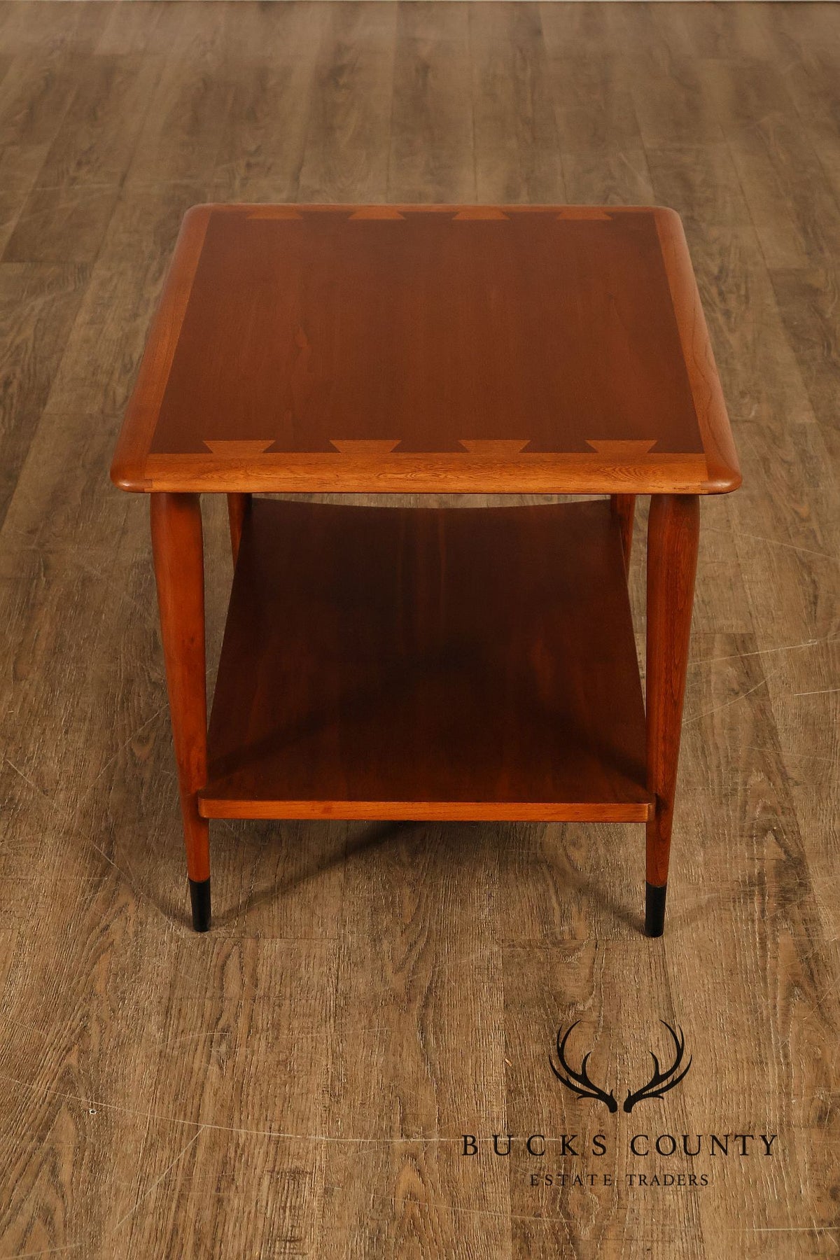 Lane Acclaim Mid Century Modern Walnut And Oak Two-Tier End Table
