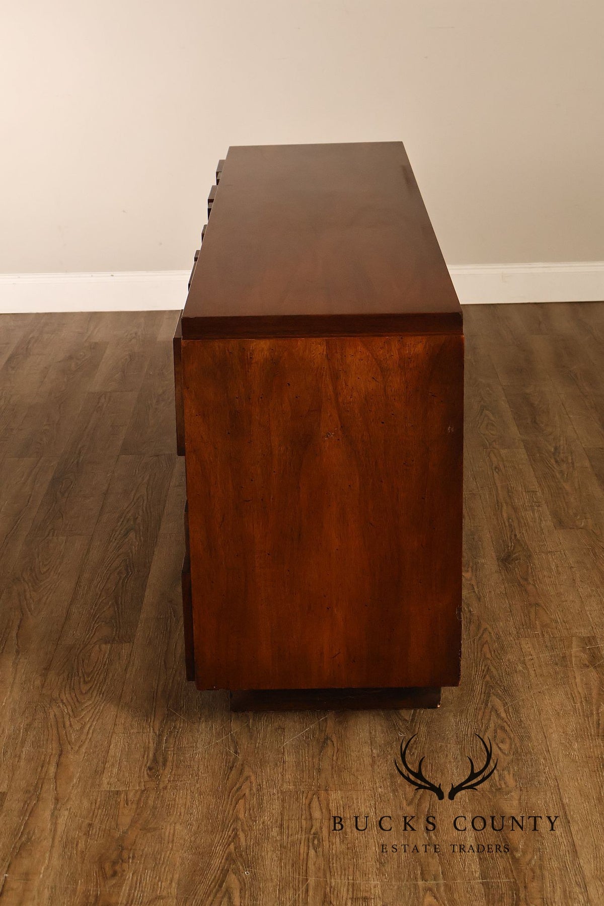 Vintage Lane Mid-Century Modern Brutalist Walnut Dresser