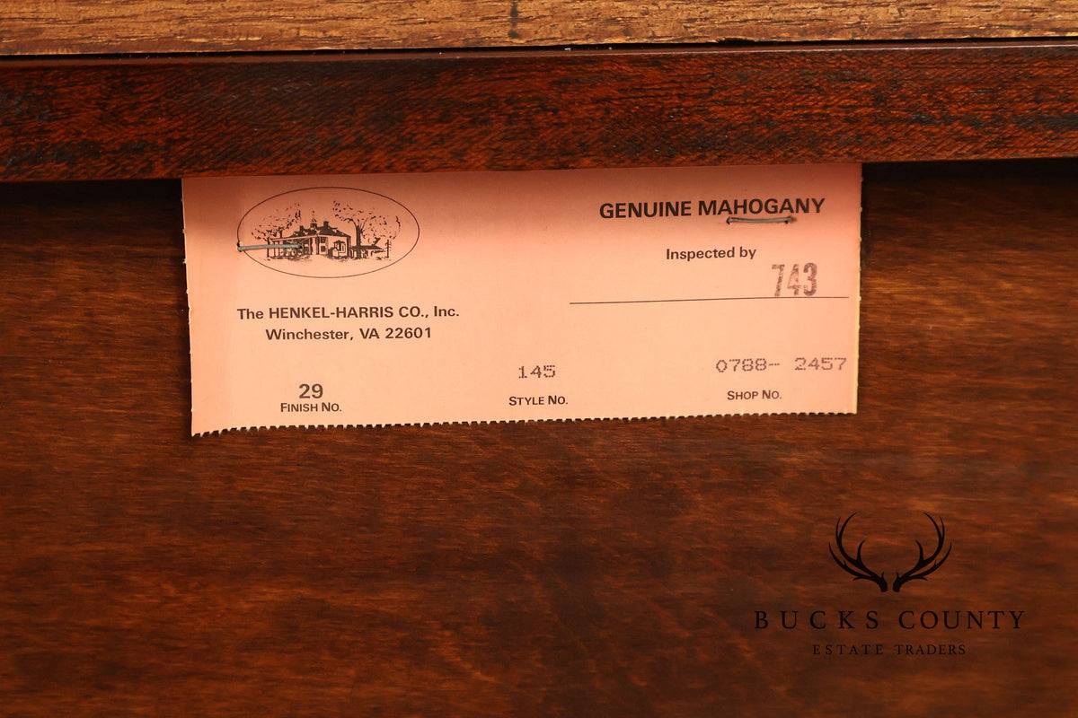 Henkel Harris Queen Anne Style Mahogany Highboy Chest