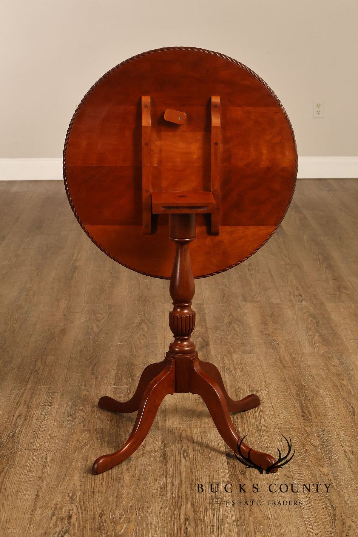 The Hillcrafters Guild Solid Cherry Tilt Top Tea Table