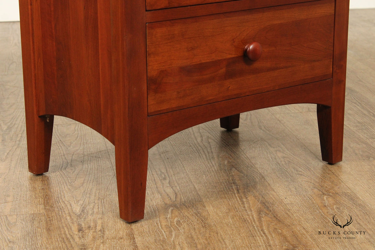 Ethan Allen American Impressions Pair Of Cherry Two-Drawer Nightstands