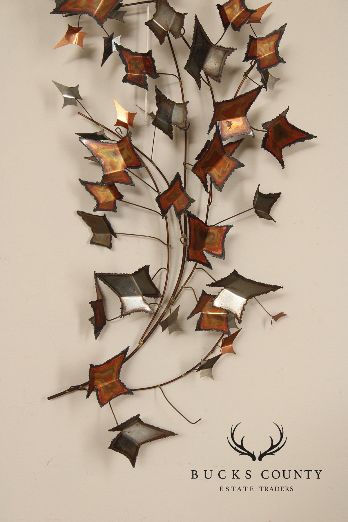 Curtis Jere Brutalist Wall Sculpture, Autumn Leaves