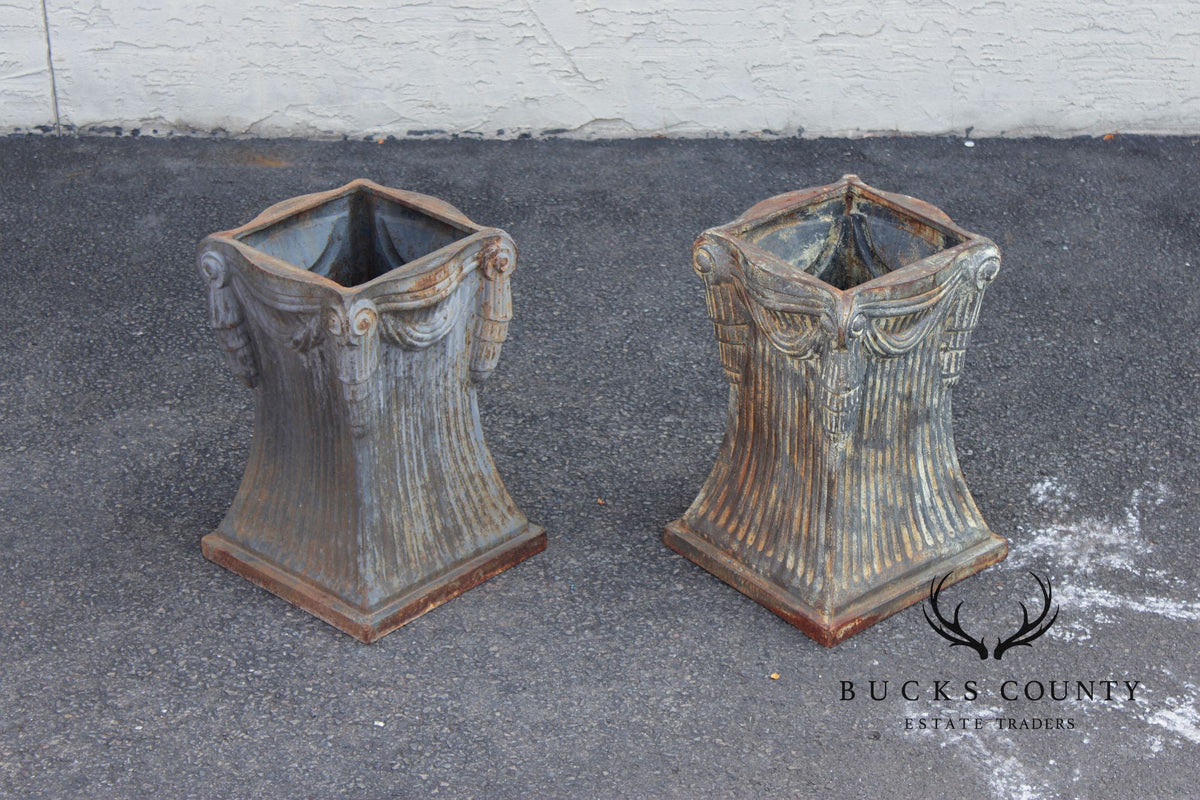 Vintage Pair of Cast Iron Garden Pedestals