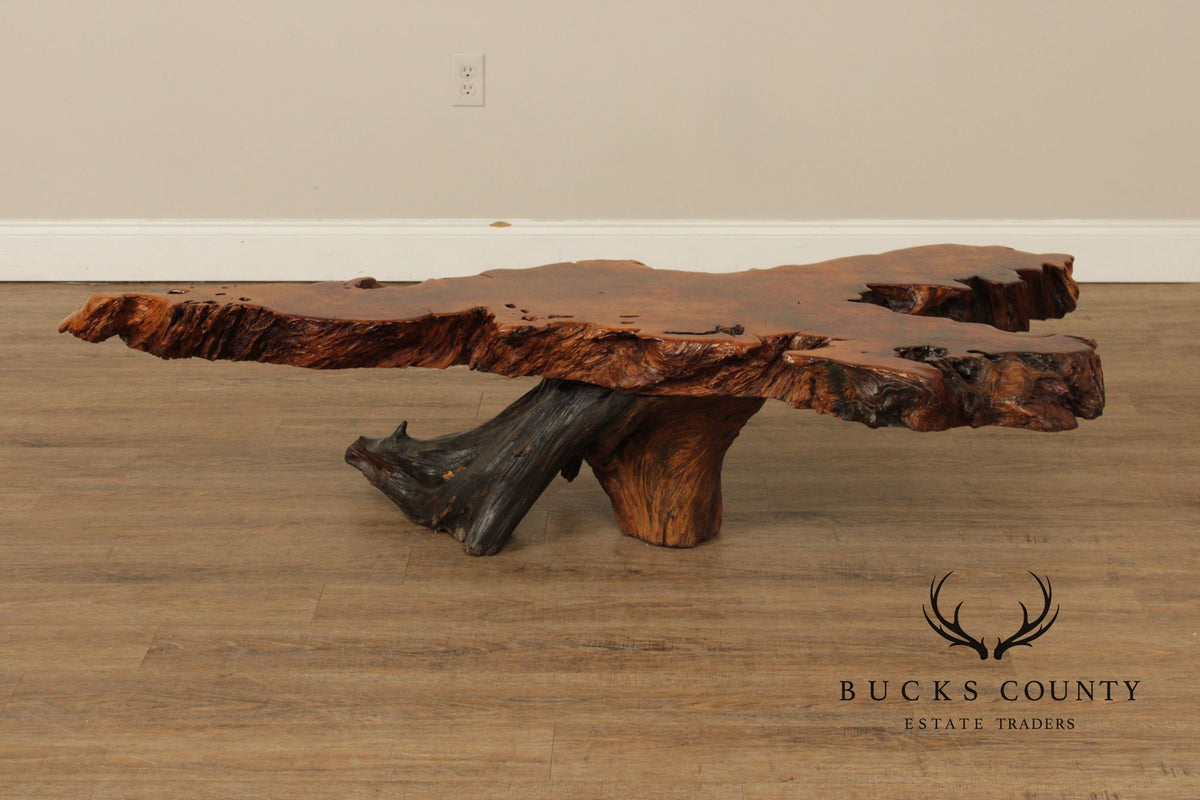 MID CENTURY MODERN LIVE EDGE DRIFTWOOD COFFEE TABLE