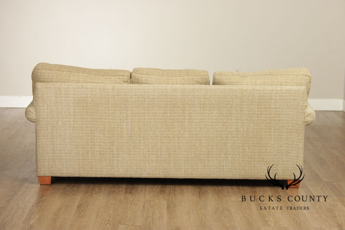 Ethan Allen Three Cushion Sofa With Rolled Arms