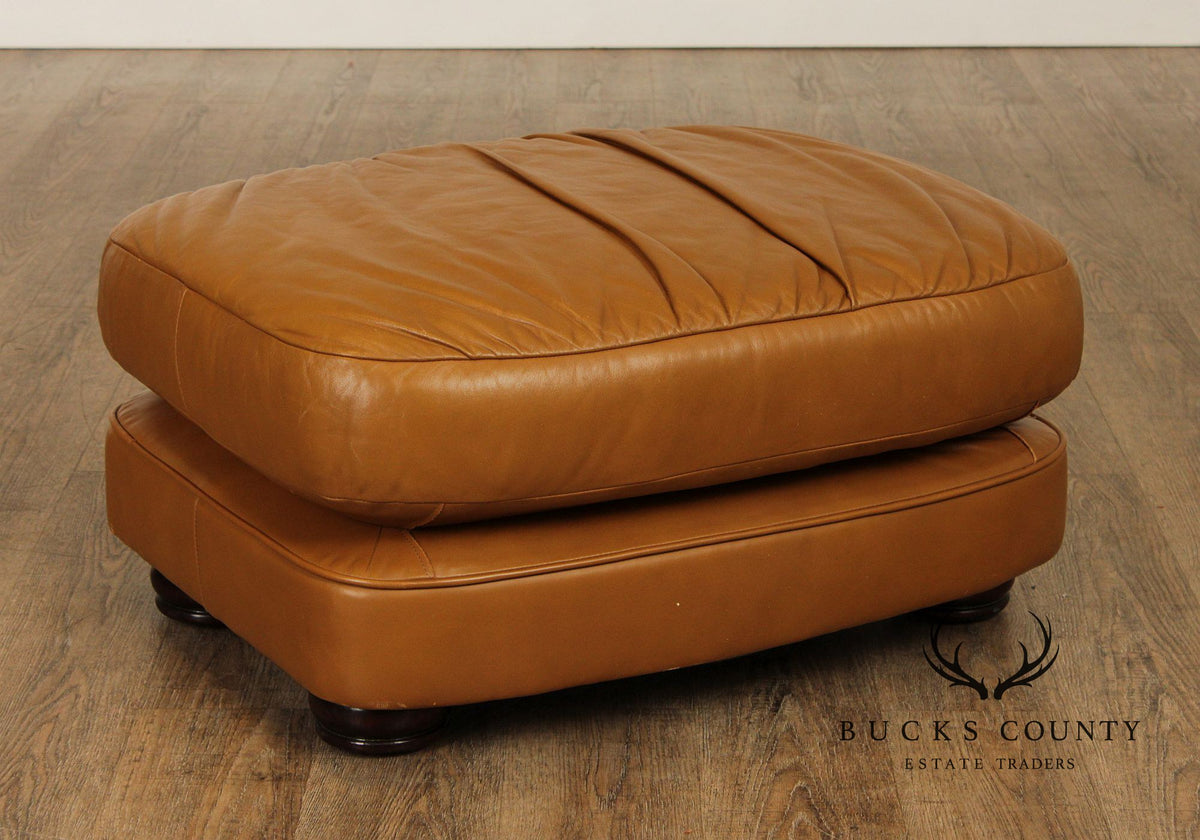 Classic Leather Brown Leather Ottoman