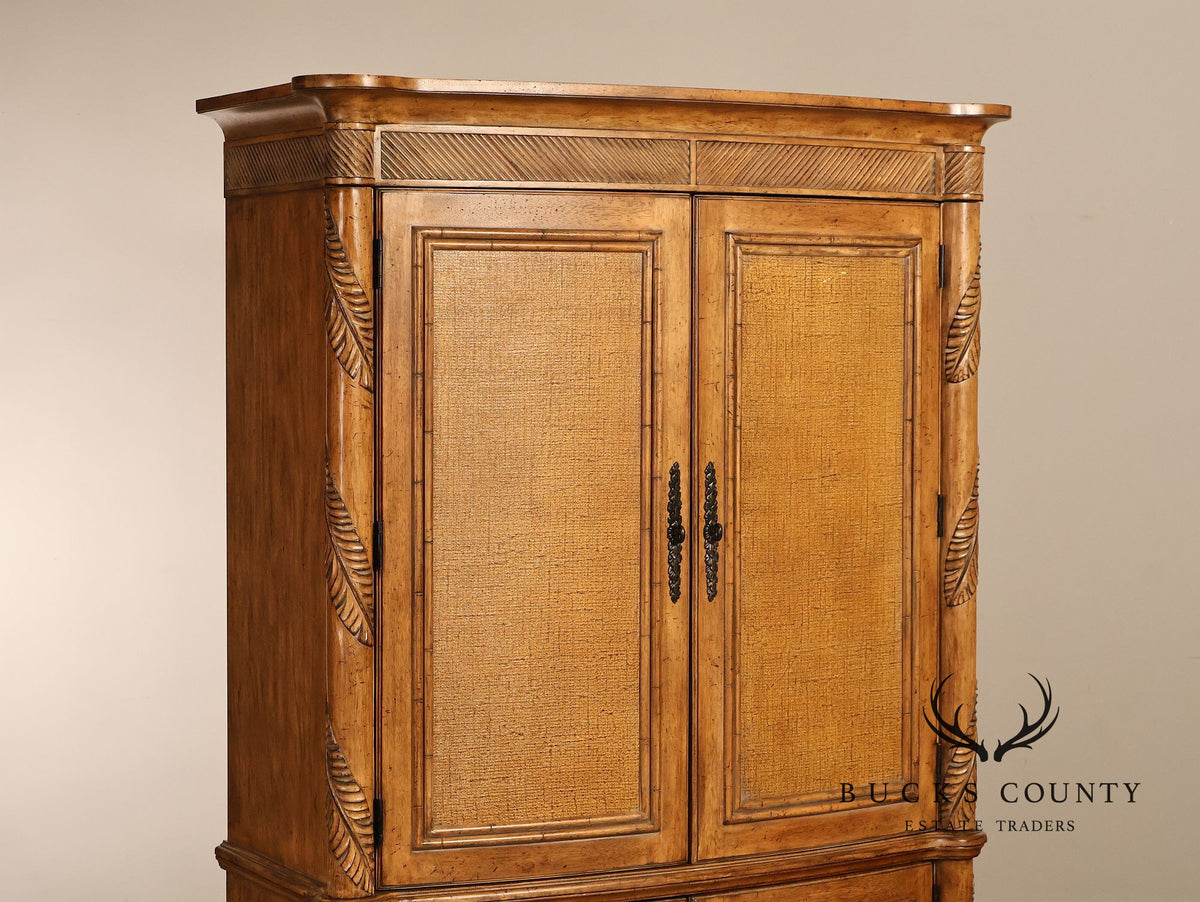 Tommy Bahama Home By Lexington Bow Front Linen Press Storage Armoire Cabinet