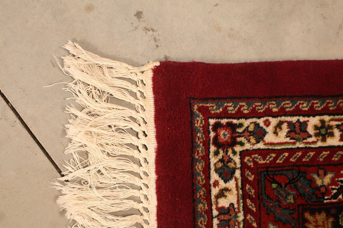 Hand Knotted Persian Style Wool Area Rug With Floral Medallion Design