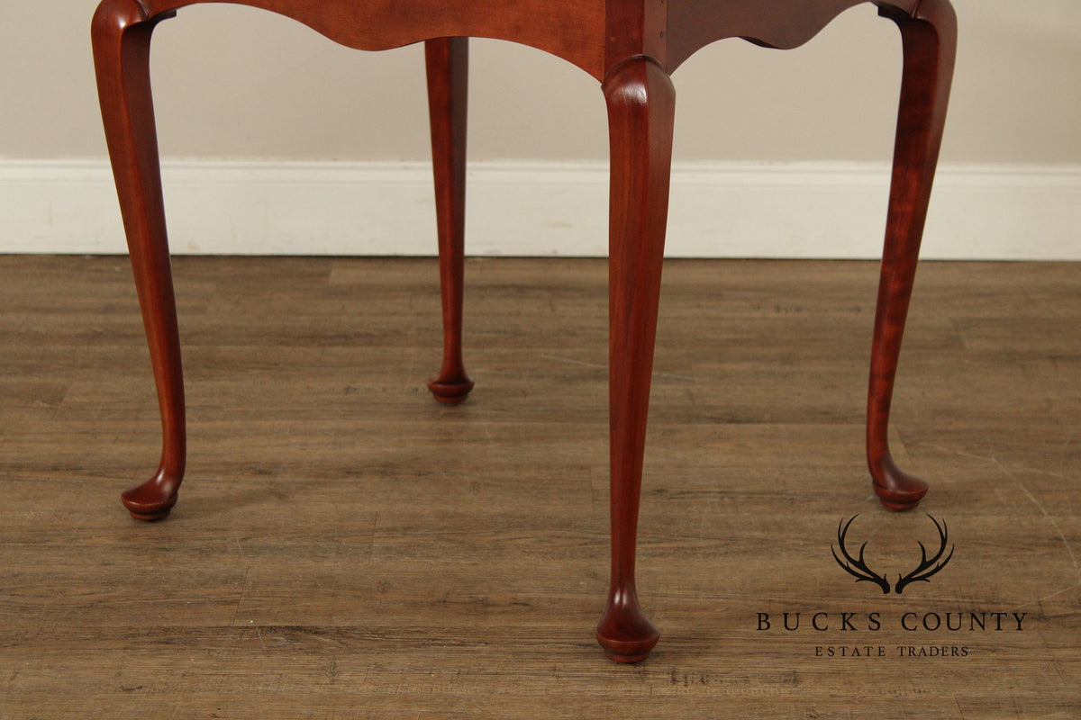 Queen Anne Style Bench Made Pair of Cherry End Tables