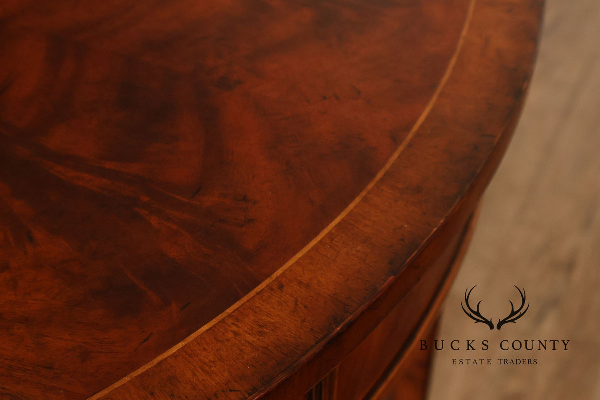 Jonathan Charles Inlaid Mahogany Demilune Console Table