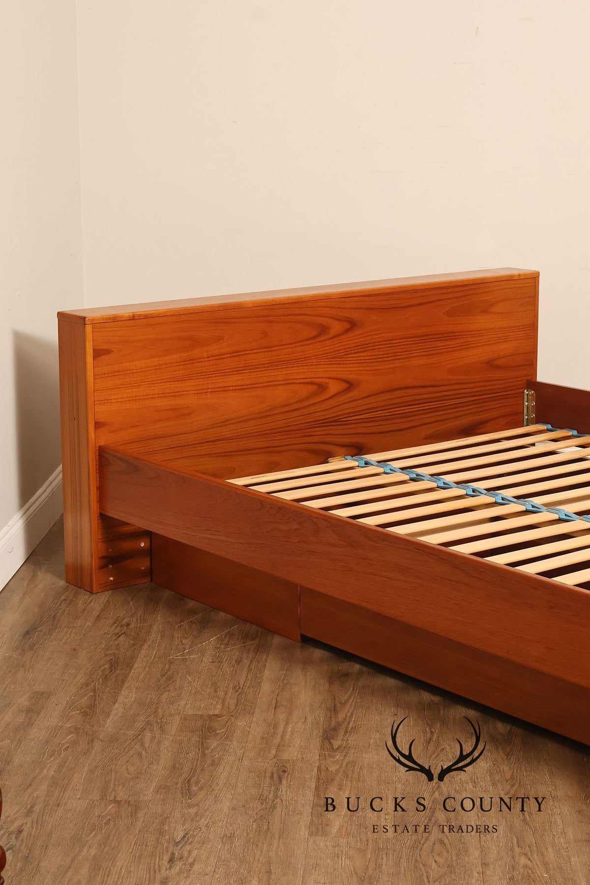 Scan Coll Danish Modern Queen Size Teak Platform Bed