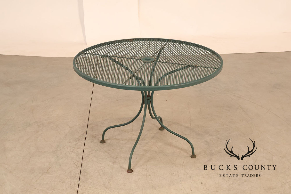 Wrought Iron Vintage Round Patio Table And Four Chairs Set