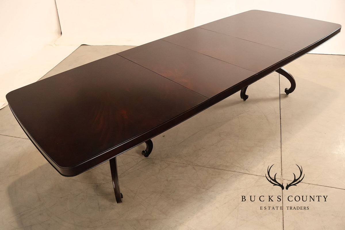 Thomasville Transitional Style Double Pedestal Mahogany Dining Table
