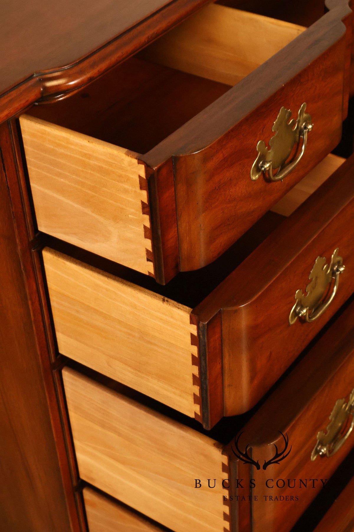 Kindel Chippendale Style Mahogany Block-Front Chest Of Drawers