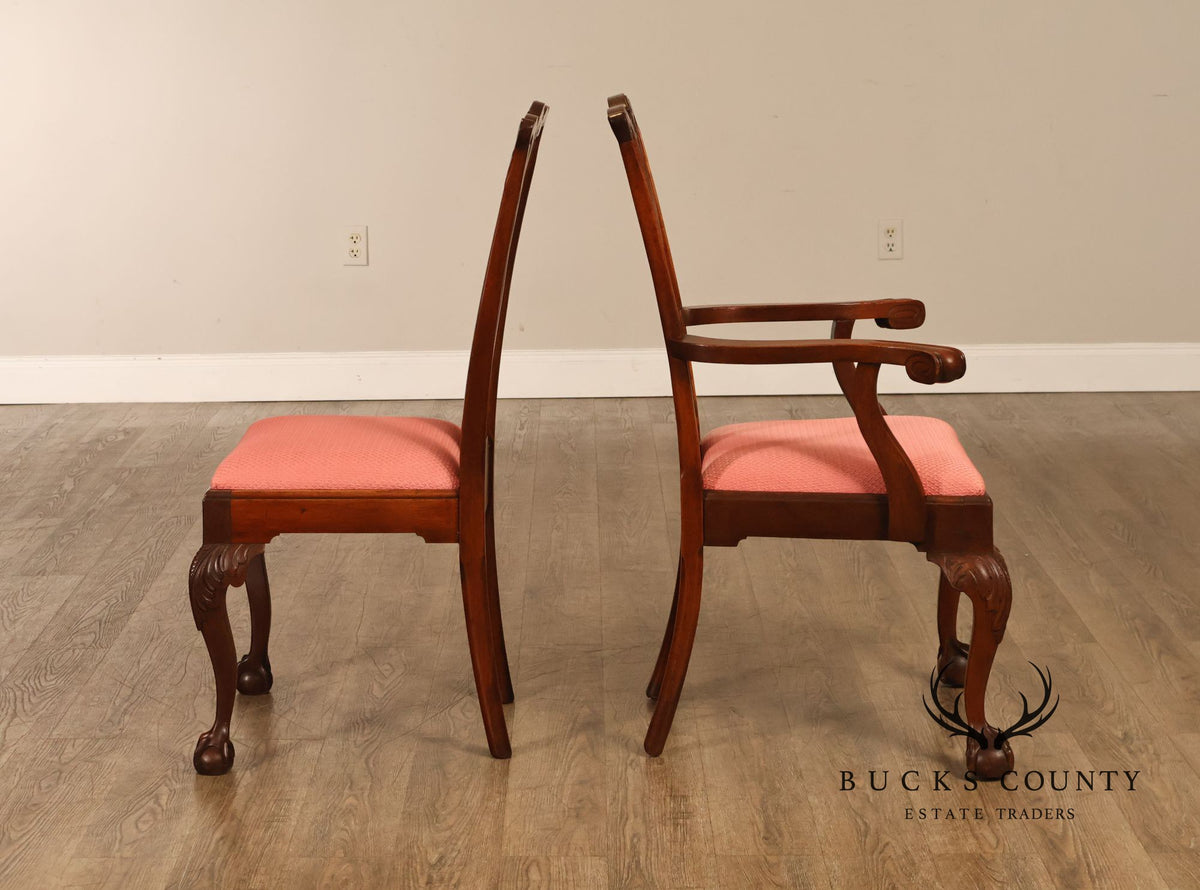 Chippendale Style Set of Eight Mahogany Dining Chairs