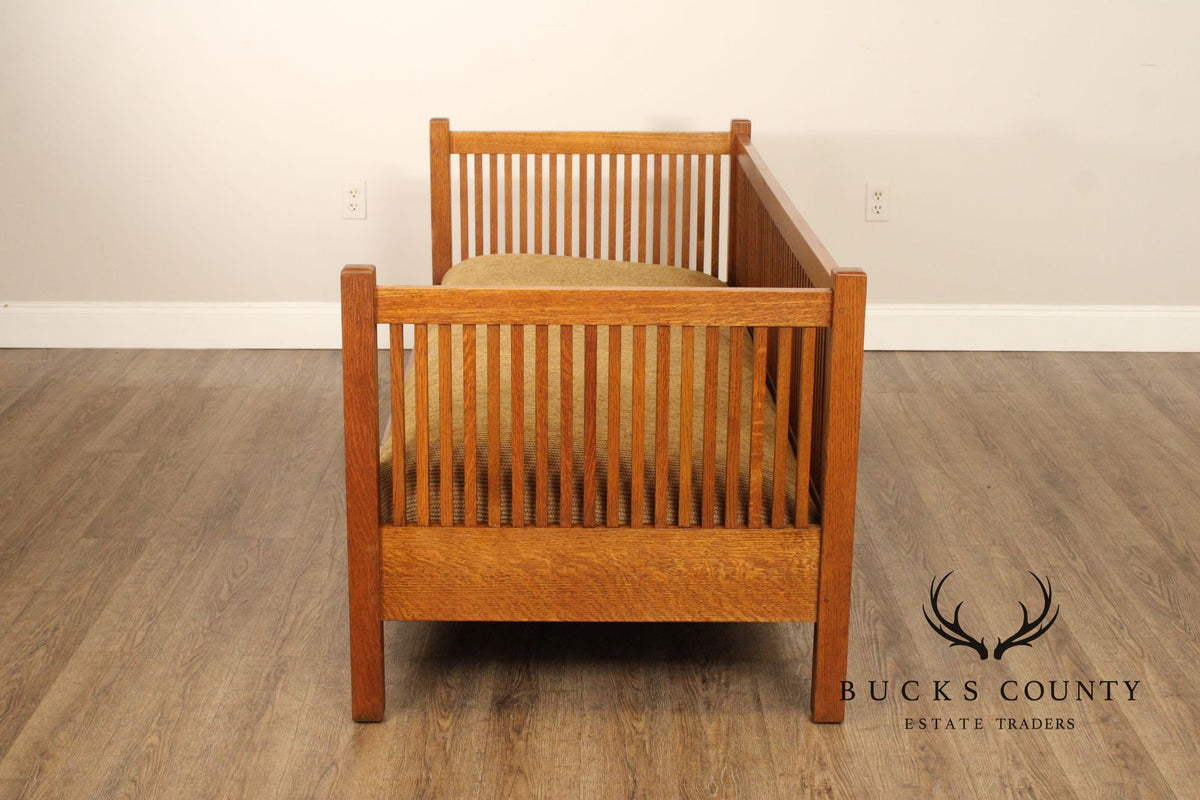 Stickley Mission Collection Oak Spindle Settle