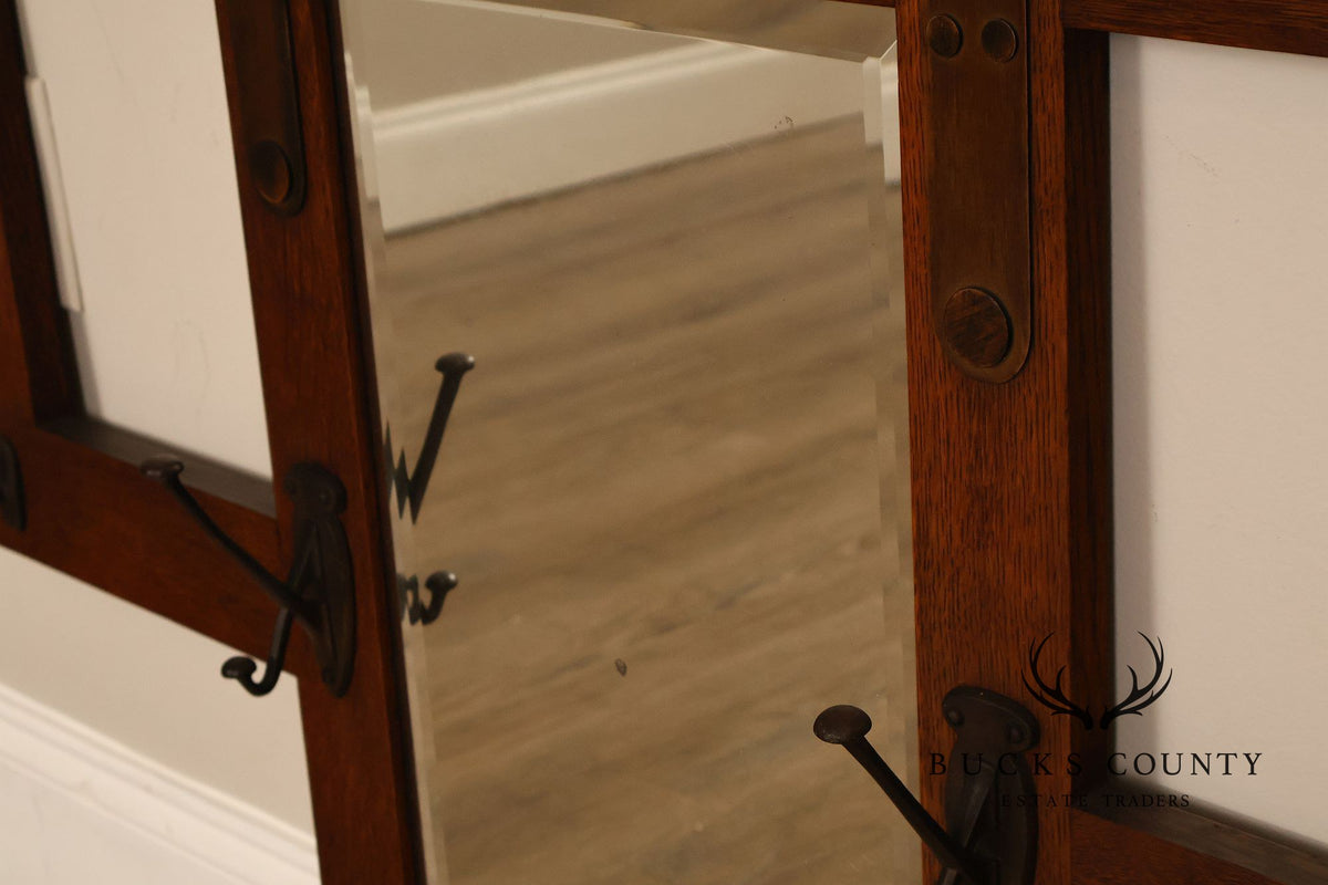 Stickley Brothers Hall Mirror Mission Style Old Coat Rack